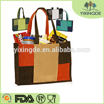 Checkered Jute Tote Bags