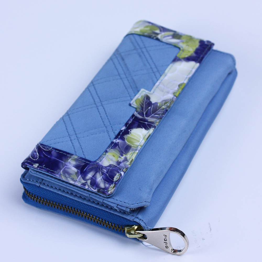 Faille Surface Wallet Card Zipper Telefoonhouder Organizer