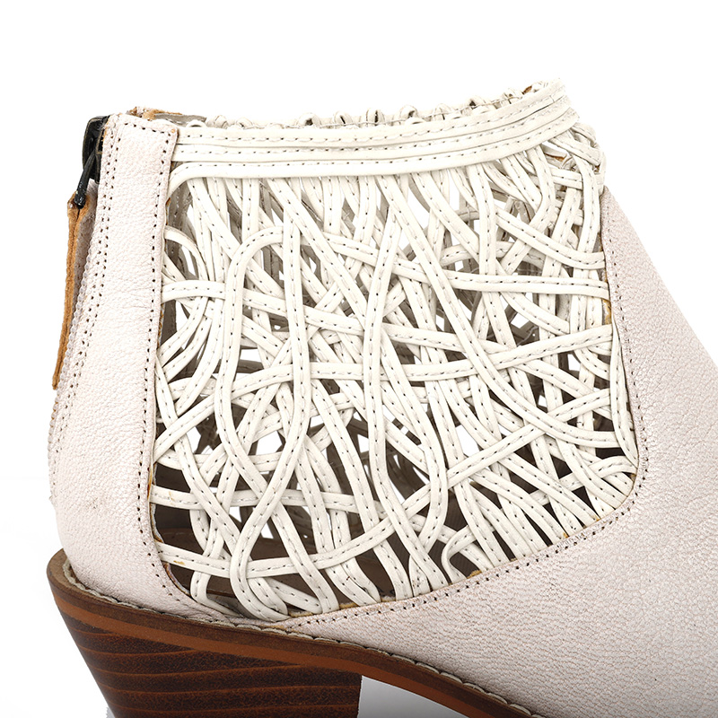 Ladies' Layered Leather Ankle Boots with Trendy Heels