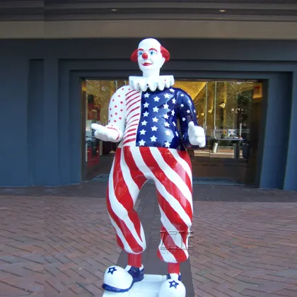 Garden Decoration Resin Fiberglass Clown Statue Sculpture