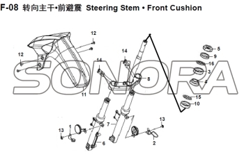 F-08 Steering Stem Front Cushion XS150T-8 CROX For SYM Spare Part Top Quality