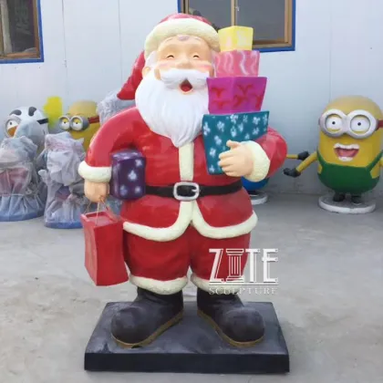 Custom outdoor resin gift sculpture fiberglass christmas decorations statue