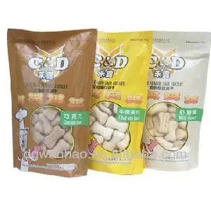 Custom Zip lock Stand Up Pet Food Packaging Bags With Clear Window