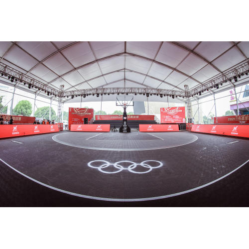 Portable sports flooring for street basketball court