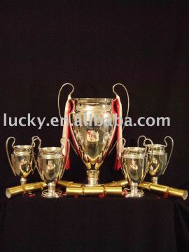 Silver plated trophy set
