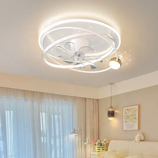 Modern Design Ceiling Fan with Chandelier and Crystal Light Fixture - 42 Inch, Includes Remote Control and Multiple Lights