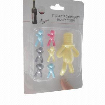 Silicone Lovely Wine Bottle Stoppers/Glass Markers with FDA and LFGB Certificates