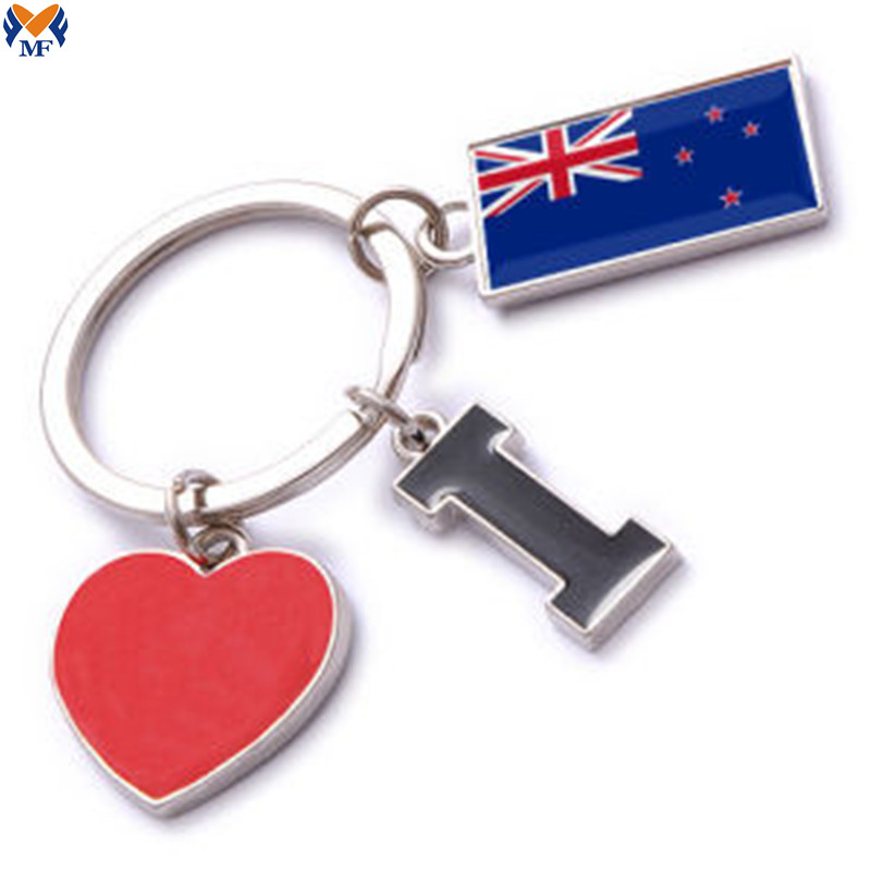 Red Enamel Heart Keychain