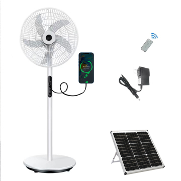 CE FCC Certified Guangdong White AC DC 16 Inch Electric Solar Standing Fan