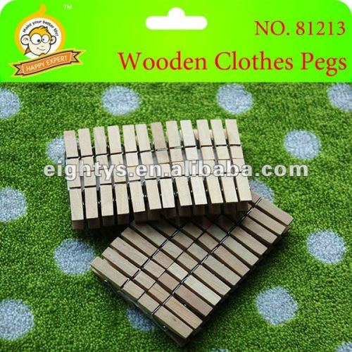 mini clothes hanging wooden clothes pegs