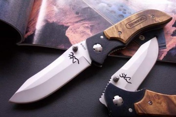 satin finish plain edge blade pocket knife w,metal liner and timber inlay handle
