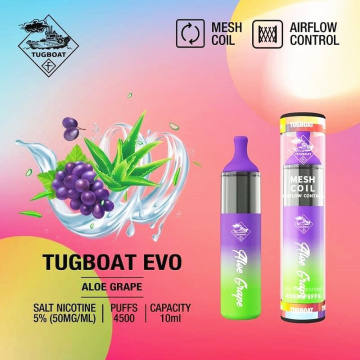 Novo Tugboat Evo 4500 Puffs Dispositivo Vape descartável