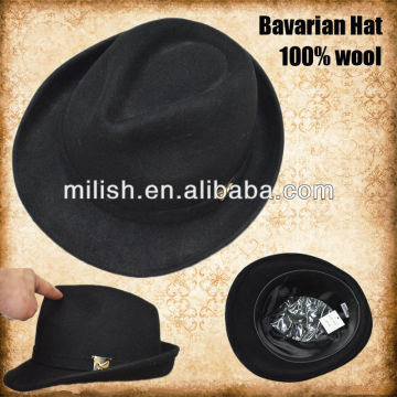 WH-0004 100% wool felt top hat/Traditional Bayern German Bavarian Wool Hat