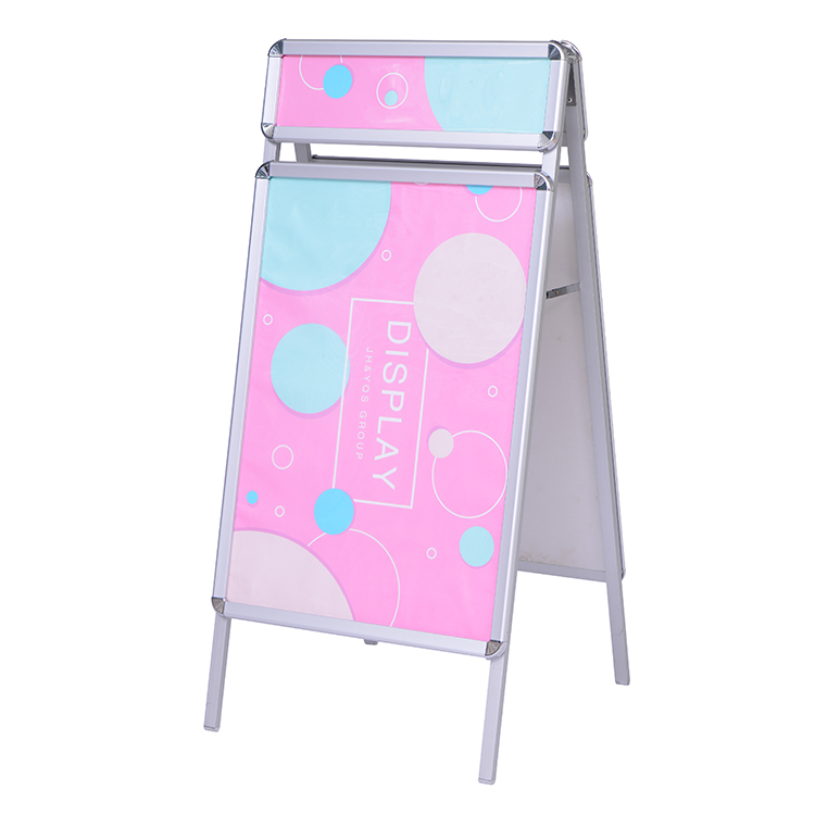 Outdoor standing double side poster stand with header