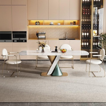 Minimalist Modern Square End Table with Natural Marble Top and Stainless Steel Pedestal