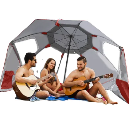 Green Beach Umbrella: The Perfect Family Size Outdoor Shade for Summer