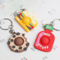 Egg-Shaped Silicone PVC Pop Keychain Unisex Fidget Toy and Food-Themed Keyring