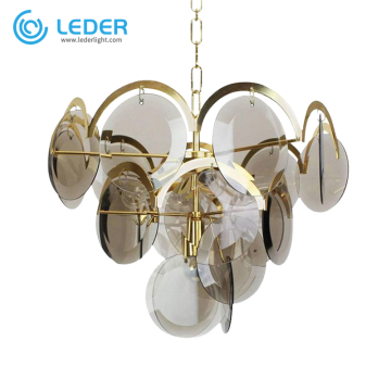 Iluminação de lustre simples de vidro LEDER