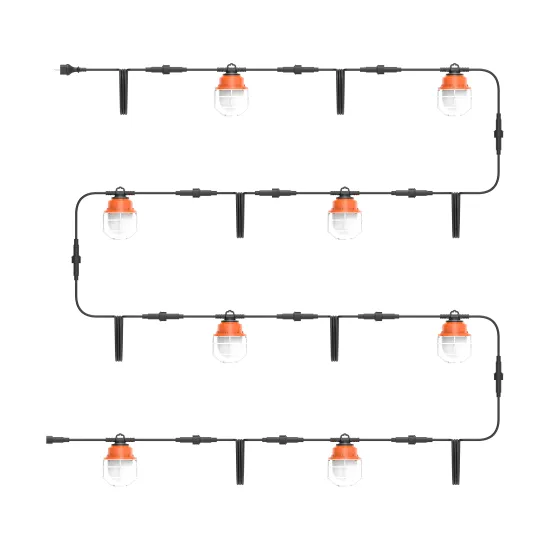 YouLumi 50FT Outdoor Linkable LED String Lights for Jobsite Lighting