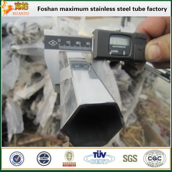 sus304 hollow hexagonal stainless steel tube for handrail accessories