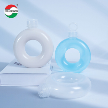 Wholesale 500ml Donut Shaped PP Plastic Bottle with High Temperature Resistant Pull Ring Lid
