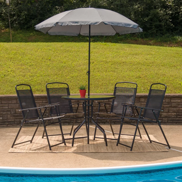Black Cast Aluminum Outdoor Furniture Set: Balcony & Garden Chairs and Tables - 158 Sets Available