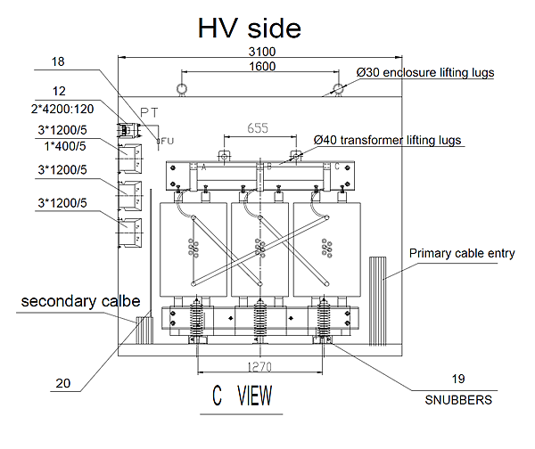 5mva dry type transformer