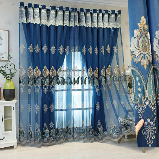 High-Quality Customizable Roll Blackout Jacquard Curtains for Living Room Décor