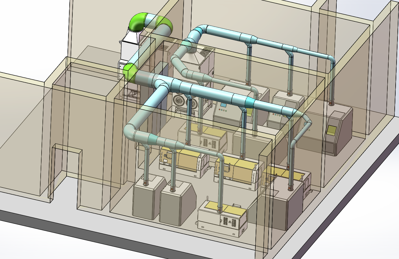 centralized grinding dust collection system