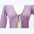 Lace-up camisole knitted cardigan