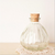 Clear Art Deco Tapered-Top Squat Glass Vase/ Glass Candle Holder/ Candy Jars with Cork Caps