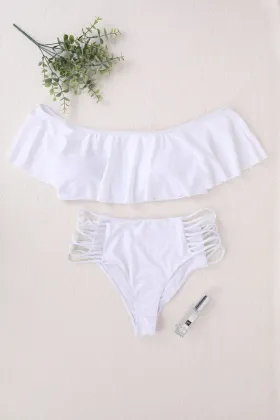 YOUME Solid Color Push-Up High Waist Bikini Set