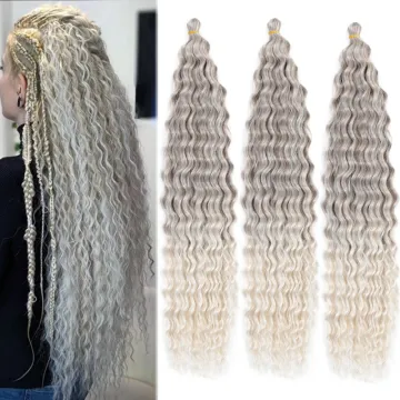 Hot Selling 24-inch Colorful Ariel Style Curl Braiding Hair: Long Lasting, No Tangle Water Wave Russian Hair Crochet Braids