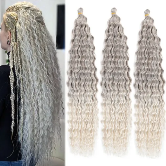 Hot Selling 24-inch Colorful Ariel Style Curl Braiding Hair: Long Lasting, No Tangle Water Wave Russian Hair Crochet Braids
