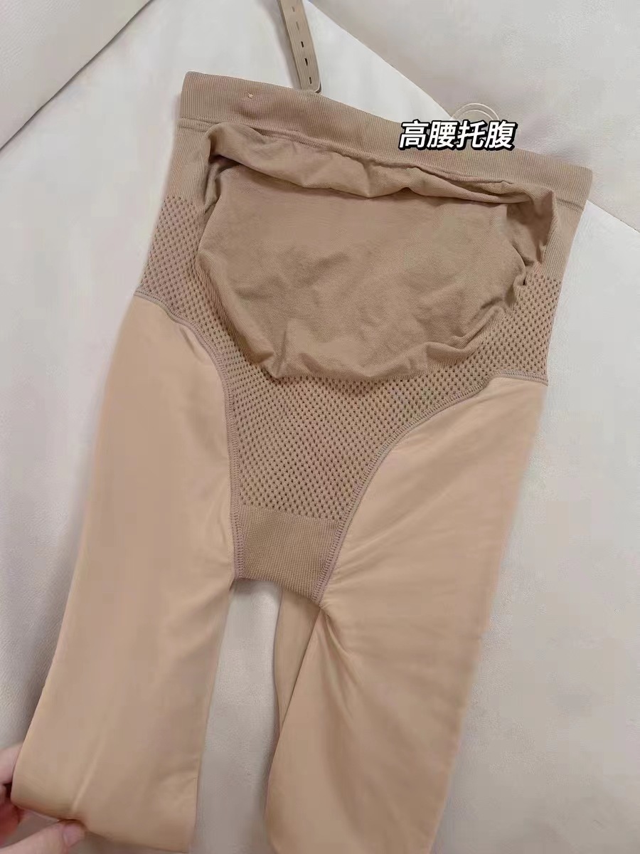 Pregnant women wearing pantyhose externally
