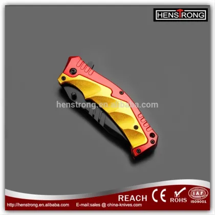 Contrast color aluminum handle black coat sharp blade folding knife