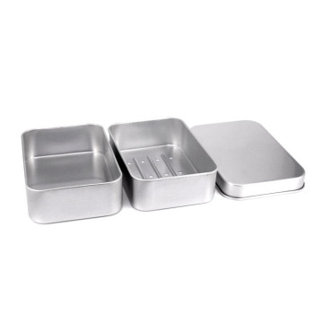 Silver Aluminum Soap Dish - Metal Soap Box/Cans Packaging