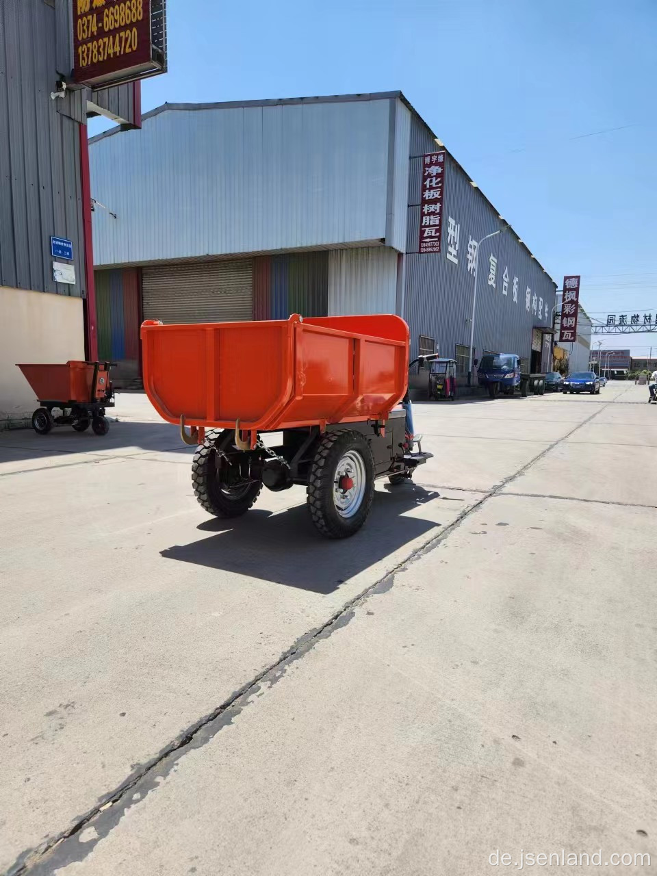 Laden von 1,5 Tonnen elektrischem Dumper -LKW -Dreirad