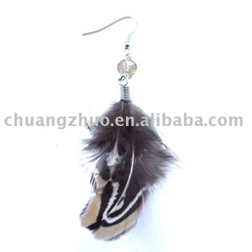 Fashion Silver exotic Feather Earrings
