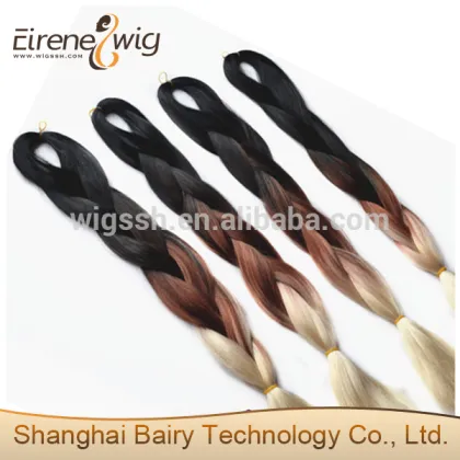 Eirene Black/Grey Ombre Braiding Hair , Two Colored Synthetic Braiding Hair