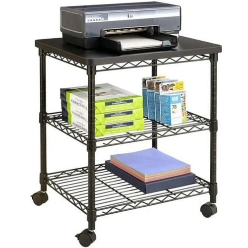 3 Tier Rolling Cart Printer Steel Shelves