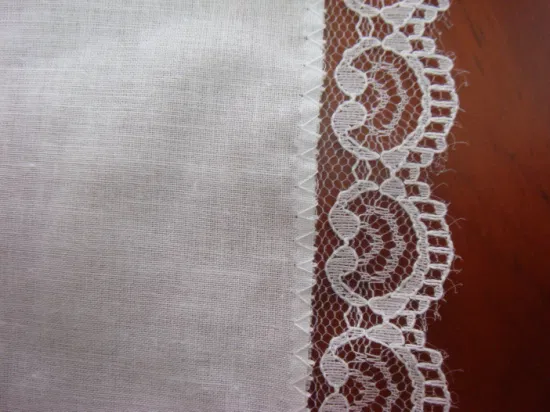 White Cotton Ladies' Wedding Handkerchiefs with Nylon Lace
