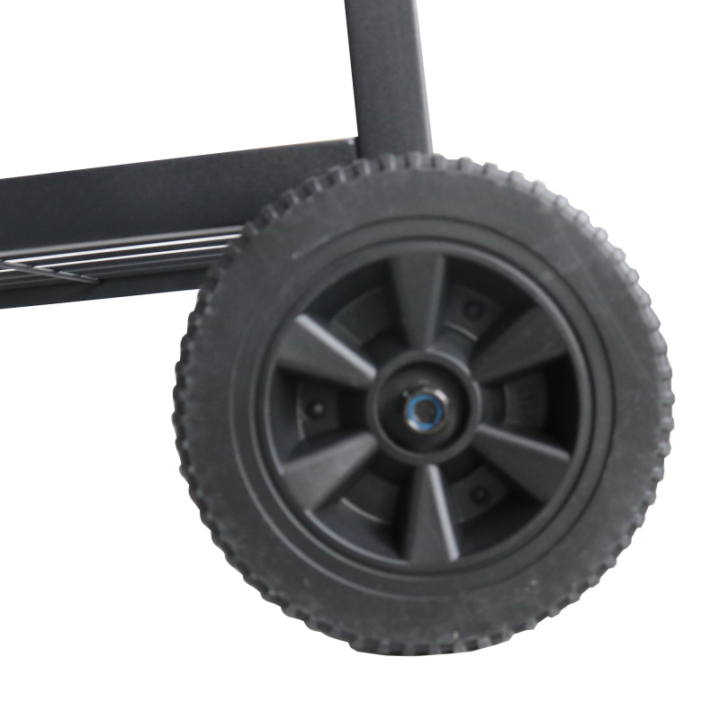Outdoor Kitchen Black Windshield Grill Trolley Rectangular Charcoal Barbecue Grill