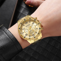 Gold silver color Men's Stainless Steel Quartz Watches
