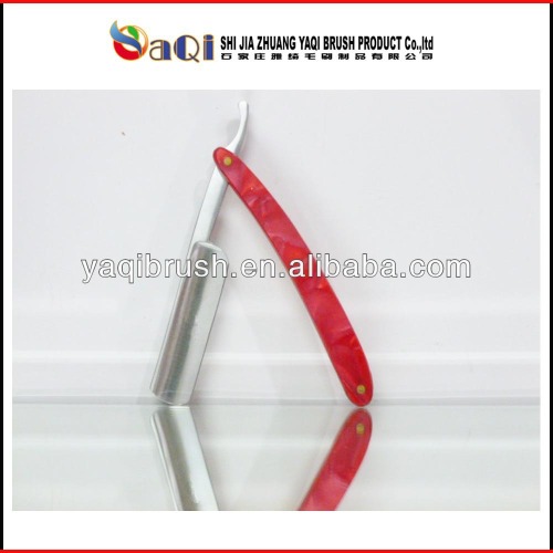 barber straight razor with red handle