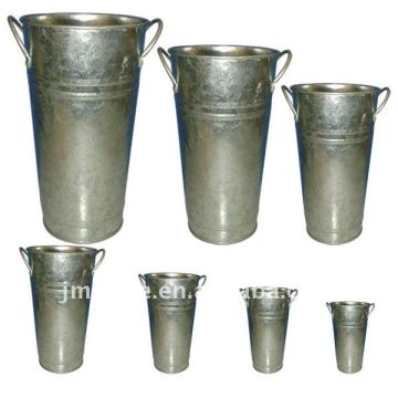 galvanized flower bucket