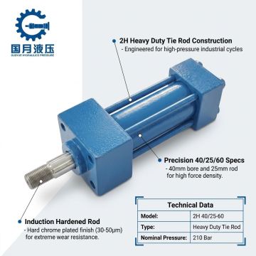 Trekstang hydraulische cilinder voor smeden