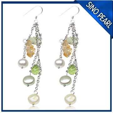 AA 6-7MM/7-8MM 7CM Length Freshwater Chain Pearl Earrings PE016