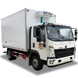 HOWO 3 ton truck with refrigerator Cooling Box Van Truck