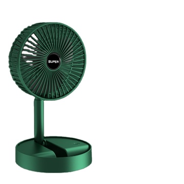 Ventilateur pliant télescopique rechargeable USB portable - Vitesses de 3 vitesses en vert blanc chaud
